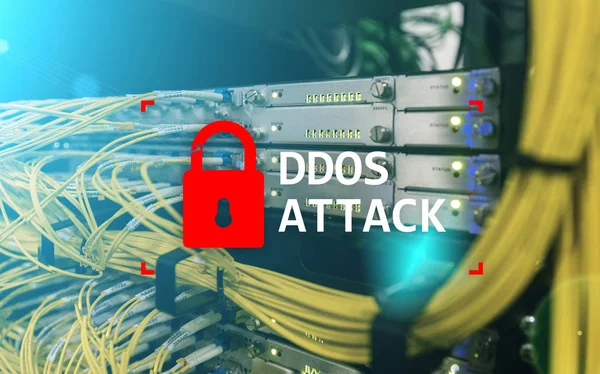 Ddos Attack Cyber Protection Virus Detect Internet Technology Concept — Stock Photo, Image