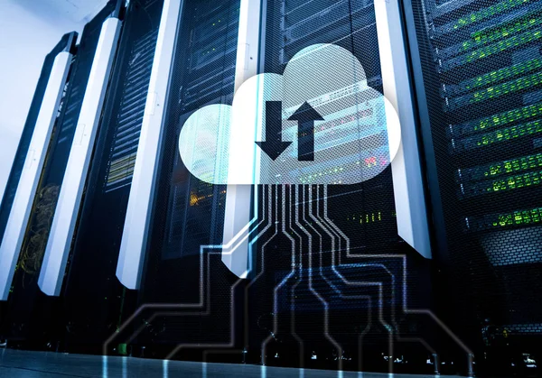 Cloud Server Und Computing Datenspeicherung Und Verarbeitung Internet Und Technologiekonzept — Stockfoto