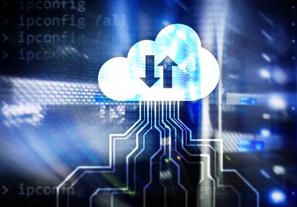 Servidor Cloud Computação Armazenamento Processamento Dados Conceito Internet Tecnologia — Fotografia de Stock