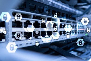 Siber güvenlik, veri koruma, bilgi gizliliği. Internet ve teknoloji kavramı.