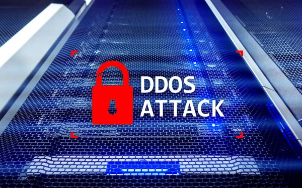 Ddos Attack Cyber Protection Virus Detect Internet Technology Concept — Stock Photo, Image