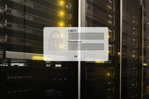 Серверная Комната Логин Пароль Доступ Данным Безопасность — стоковое фото