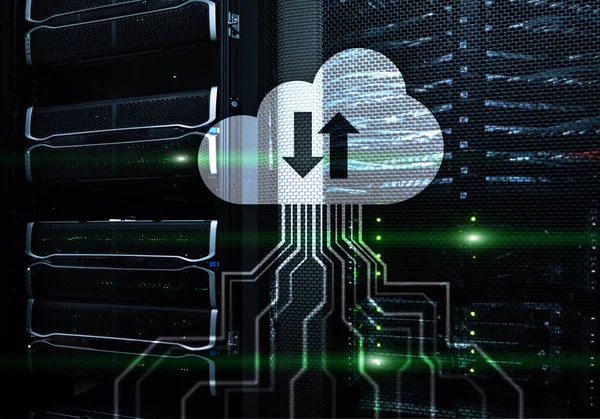 Cloudový Server Výpočty Ukládání Dat Zpracování Internet Technologie Koncept — Stock fotografie