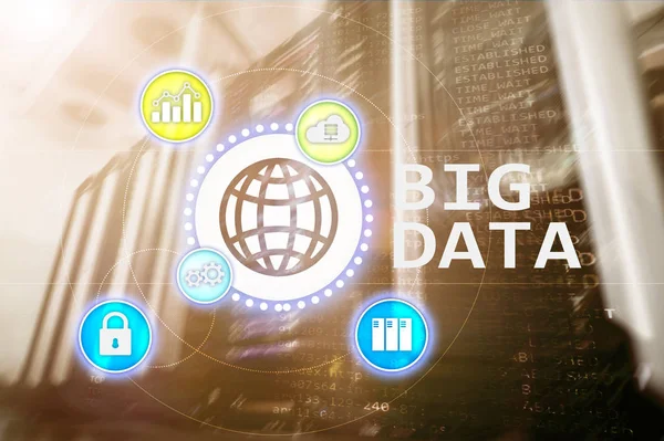 Big Data Analisando Servidor Internet Tecnologia — Fotografia de Stock