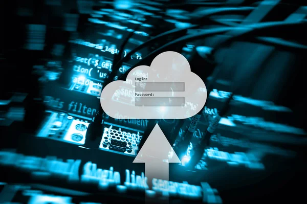 Cloudové Úložiště Přístup Datům Přihlašovací Jméno Heslo Okno Požadavku Serveru — Stock fotografie