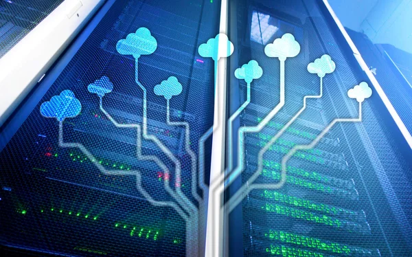 Servidor Cloud Computación Almacenamiento Procesamiento Datos Concepto Internet Tecnología —  Fotos de Stock