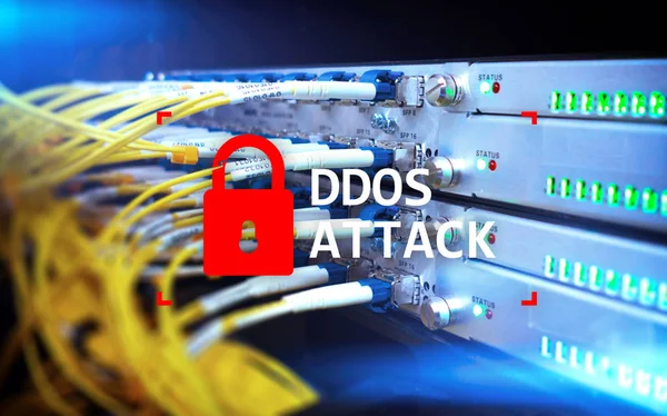 Ddos Attack Cyber Protection Virus Detect Internet Technology Concept — Stock Photo, Image