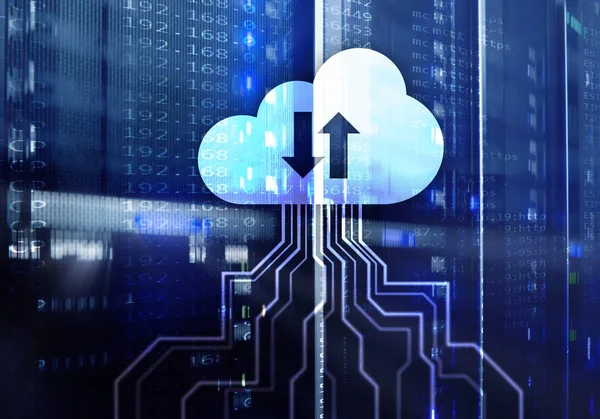 Cloud Server Computing Data Storage Processing Internet Technology Concept — Stock Photo, Image