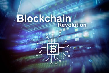 Blockchain devrim, yenilik teknoloji modern iş.