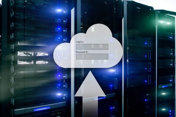 Cloud Зберігання Доступ Даних Логін Пароль Вікно Запит Сервер Зал — стокове фото