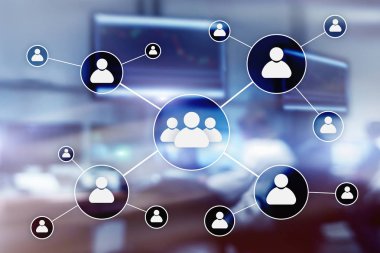 HR - insan kaynakları yönetimi kavramı bulanık iş merkezi zemin üzerine.