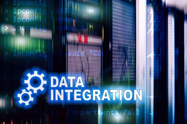 Data Integration Information Teknik Koncept Server Rum Bakgrund — Stockfoto