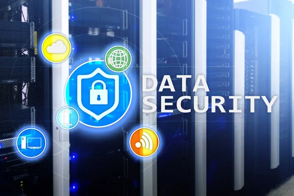 Data Security Cyber Crime Prevention Digital Information Protection Lock Icons — Stock Photo, Image