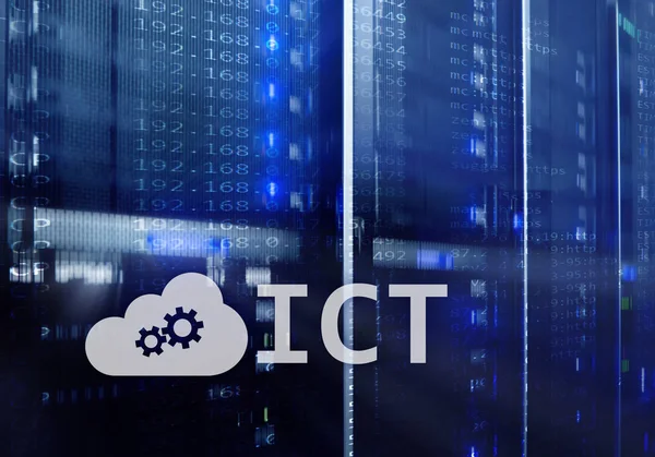 Tic Concepto Tecnología Información Las Comunicaciones Fondo Sala Servidores —  Fotos de Stock