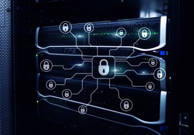 Siber güvenlik, veri koruma, bilgi gizliliği. Internet ve teknoloji kavramı.