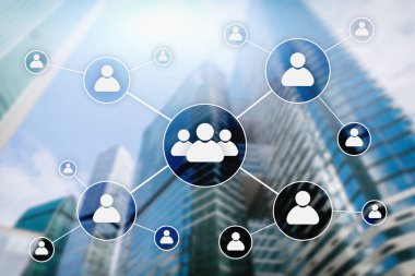 HR - insan kaynakları yönetimi kavramı bulanık iş merkezi zemin üzerine.