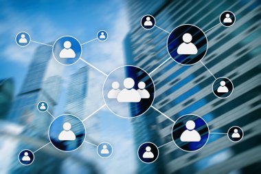 HR - insan kaynakları yönetimi kavramı bulanık iş merkezi zemin üzerine.