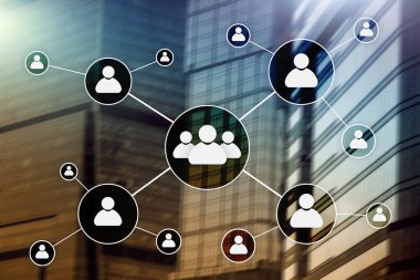 HR - insan kaynakları yönetimi kavramı bulanık iş merkezi zemin üzerine.