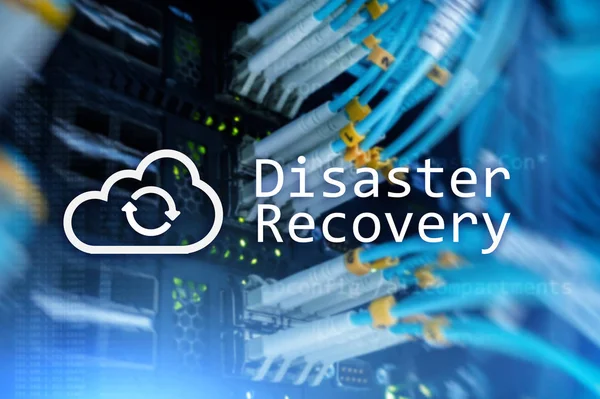 Disaster Recovery Data Loss Prevention Server Room Background — Stock Photo, Image