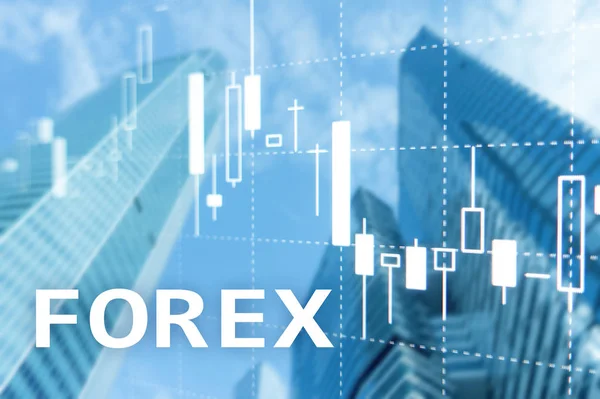 Forex Trading Grafico Delle Candele Finanziarie Grafici Sfondo Sfocato Del — Foto Stock