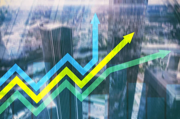 Financial Growth Arrows Graph Investment Trading Concept — Stock Photo, Image