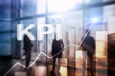 KPI - anahtar performans göstergesi grafik üzerinde arka plan bulanık.