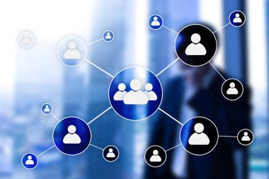 HR - insan kaynakları yönetimi kavramı bulanık iş merkezi zemin üzerine.