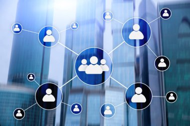 HR - insan kaynakları yönetimi kavramı bulanık iş merkezi zemin üzerine.