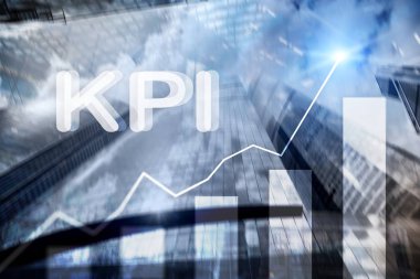 KPI - anahtar performans göstergesi grafik üzerinde arka plan bulanık.