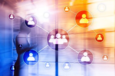 HR - insan kaynakları yönetimi kavramı bulanık iş merkezi zemin üzerine.