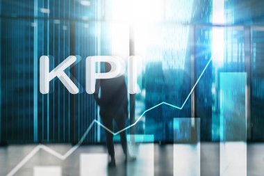 KPI - anahtar performans göstergesi grafik üzerinde arka plan bulanık.