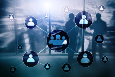 HR - insan kaynakları yönetimi kavramı bulanık iş merkezi zemin üzerine.