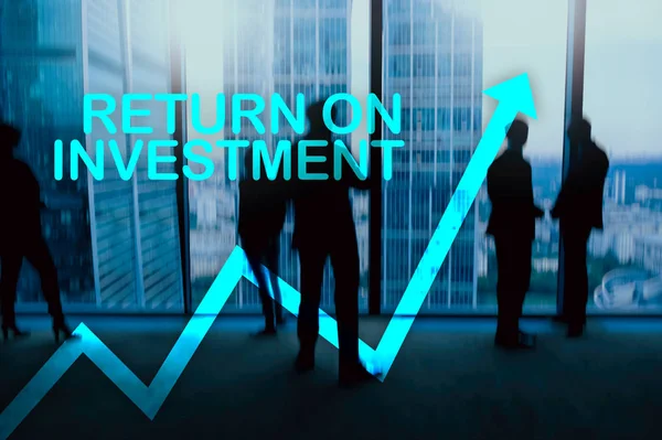Roi Retorno Investimento Conceito Negociação Ações Crescimento Financeiro Fundo Centro — Fotografia de Stock