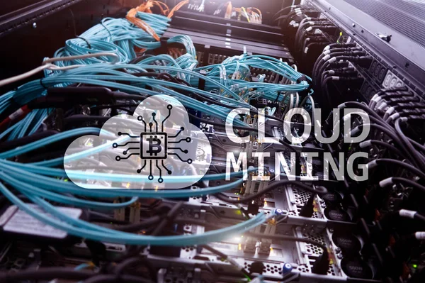 Cloud Computing Data Eller Kryptovaluta Bitcoin Ethereum Gruvdrift Datacenter Server — Stockfoto