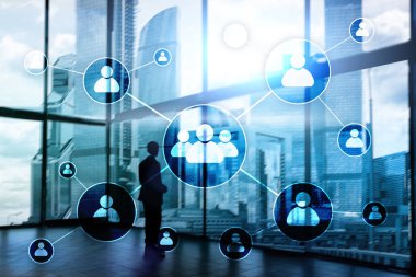 HR - insan kaynakları yönetimi kavramı bulanık iş merkezi zemin üzerine.