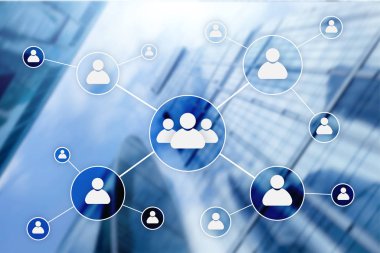 HR - insan kaynakları yönetimi kavramı bulanık iş merkezi zemin üzerine.