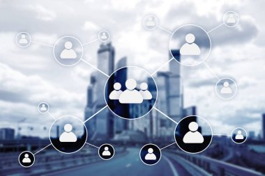 HR - insan kaynakları yönetimi kavramı bulanık iş merkezi zemin üzerine.