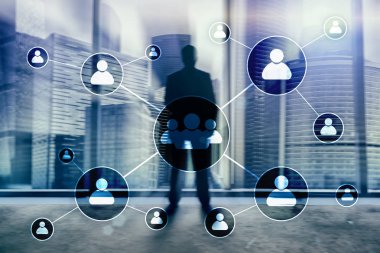 HR - insan kaynakları yönetimi kavramı bulanık iş merkezi zemin üzerine.