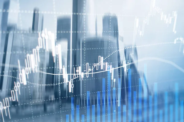Forex Kereskedési Pénzügyi Piac Befektetési Koncepció Üzleti Központ Háttér — Stock Fotó