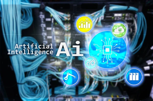 Искусственный Интеллект Автоматизация Современная Концепция Информационных Технологий Виртуальном Экране — стоковое фото
