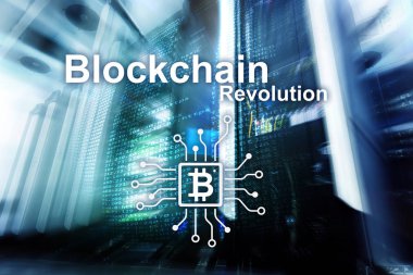 Blockchain devrim, yenilik teknoloji modern iş.