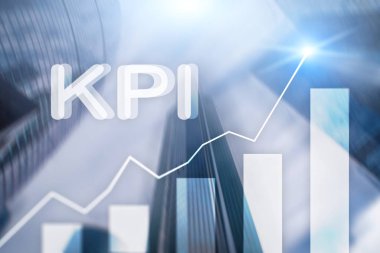 KPI - anahtar performans göstergesi grafik üzerinde arka plan bulanık.