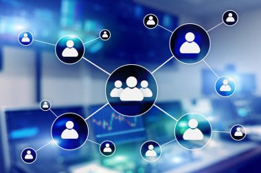 HR - insan kaynakları yönetimi kavramı bulanık iş merkezi zemin üzerine.