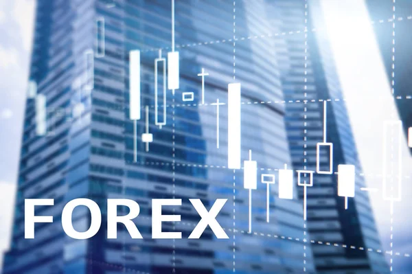 Forex Trading Centrum Finansowe Świeca Wykresu Wykresy Niewyraźne Działalność Tło — Zdjęcie stockowe