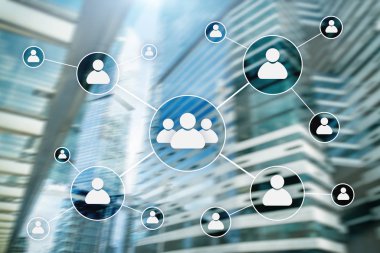 HR - insan kaynakları yönetimi kavramı bulanık iş merkezi zemin üzerine.