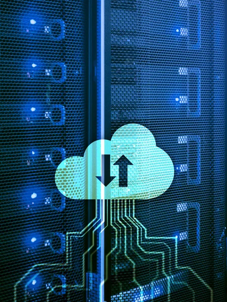 Servidor Cloud Computación Almacenamiento Procesamiento Datos Concepto Internet Tecnología — Foto de Stock