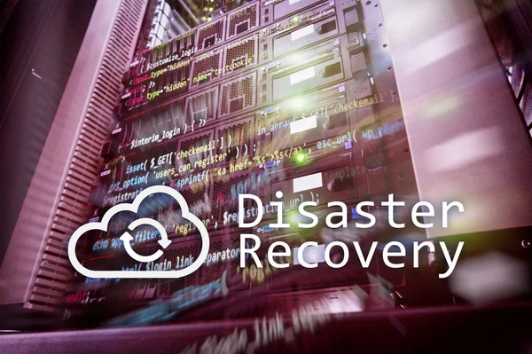 Disaster Recovery Data Loss Prevention Server Room Background — Stock Photo, Image