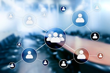 HR - insan kaynakları yönetimi kavramı bulanık iş merkezi zemin üzerine.