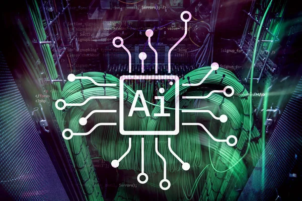 Inteligência Artificial Automação Conceito Moderno Tecnologia Informação Tela Virtual — Fotografia de Stock