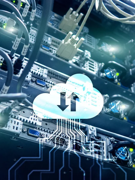 Хмарний Сервер Обчислення Зберігання Обробка Даних Концепція Інтернету Технології — стокове фото